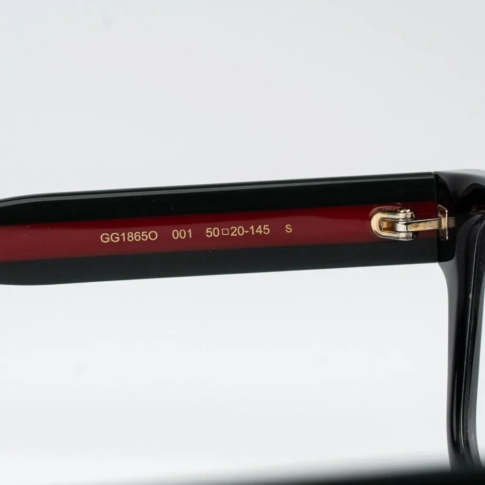 Gucci Women Eyeglasses Black Green Square GG1865O 001 NEW AUTHENTIC